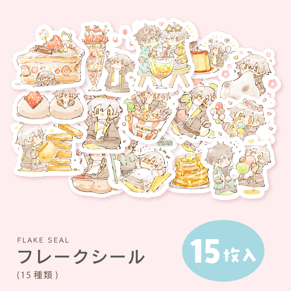 フレークシール(15種) ¥500 ラゲッジタグ風アクリルキーホルダー(80