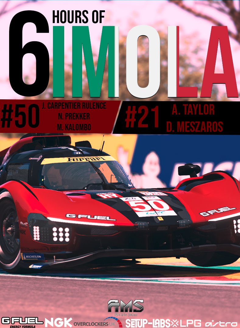 Alien_MSports's tweet image. 6 Hours Of IMOLA 

We are green flag and racing in Italy 

#50 is Split 1 while #21 lower. 

Best of luck 👏🏻👏🏻

#ALIENINVASION