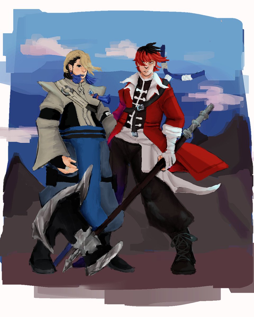 DerpyKeyo's tweet photo. I have been watching Frieren around the time I got into Gachiakuta so take these two. Stark and Zanka are different from each other but I think their interactions would be interesting to see. 
#gachiakutafanart #zanka #starkfrieren #frierenfanart https://t.co/jWrFvWJJEI