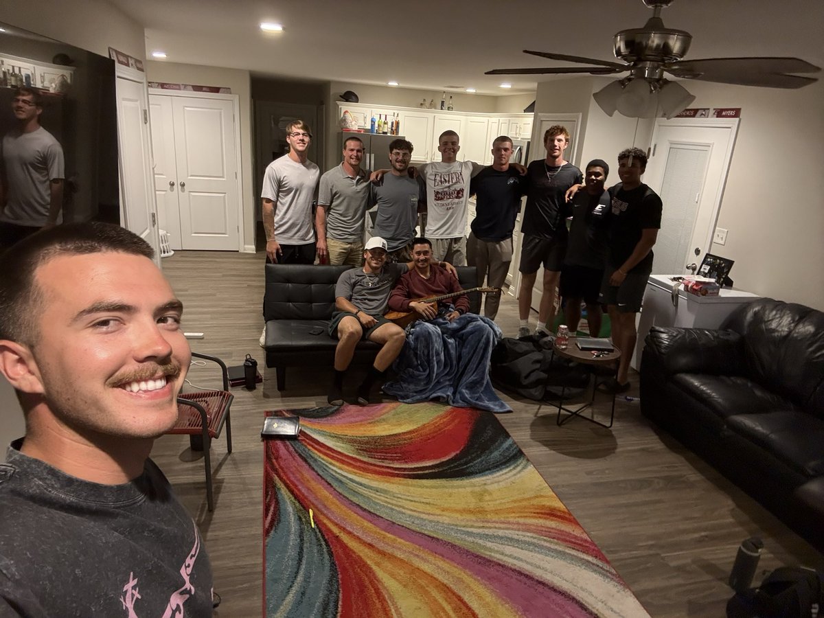 ekufca's tweet photo. The @EKUBaseball team #BibleStudy met last night and went over Matthew 13 ⚾️⚾️⚾️ #GoBigE #ekufca #fcahuddle #fcaproven ⚾️⚾️⚾️ https://t.co/MPF6lFdQsg
