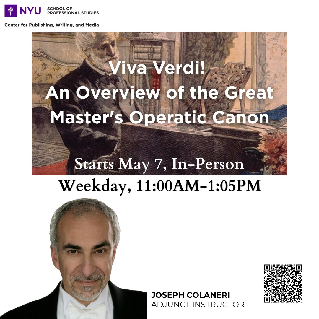 NYUSPS_PWMCE's tweet image. Join maestro Joseph Colaneri for a deep dive into the socio-political influences and musical genius behind opera’s most iconic works.

🎶 4 Sessions | May 7-13
📍 Midtown Center
🔗 bit.ly/4i8Ums3

#Opera #ClassicalMusic #HigherEd #Verdi #ContinuingEducation #NYCArts