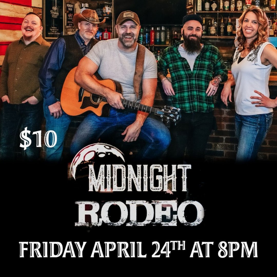 KC favorite Midnight Rodeo takes the stage tonight + Night 2 of the NFL Draft... 

It’s gonna be a huge night...LFG! 

8 PM - 11 PM 

Cover: $10 

#TheKingdomBarandGrille #MidnightRodeo