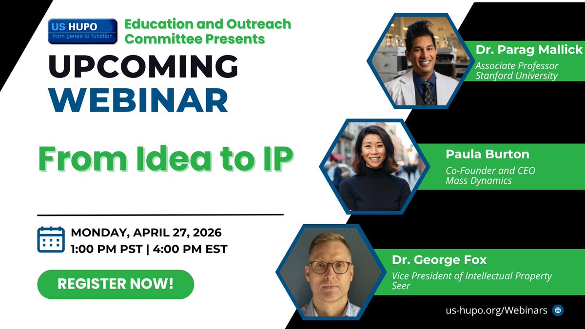 us_hupo's tweet photo. 🔬 Meet panelist #3: 
Parag Mallick (@paragmallick), co-founder of @NautilusBio and Stanford professor. Hear how he turned a bold proteomics idea into a NASDAQ-listed company and how IP plays a key role. April 27.

📅 Register now: https://t.co/dfiOAsjbew

 #USHUPO #Proteomics https://t.co/ofpbhM1YlJ
