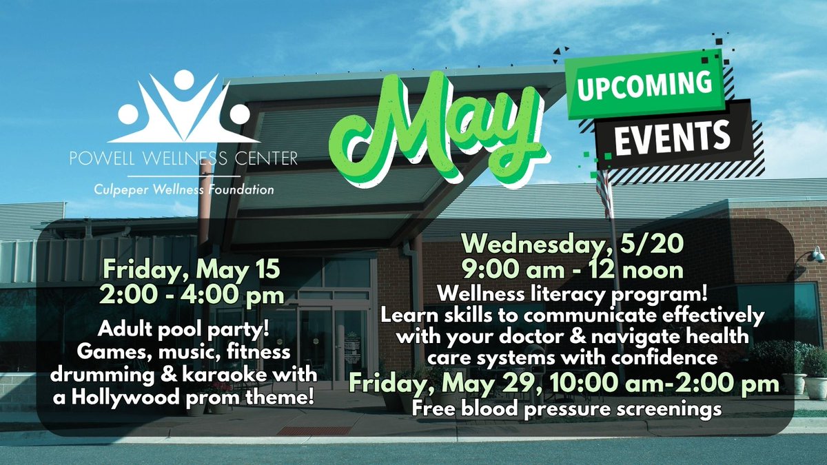 PWC_Culpeper's tweet photo. Another event added in May - free blood pressure screenings available 5/29! https://t.co/sSWaPjUoZu https://t.co/ZZoay7f0lu