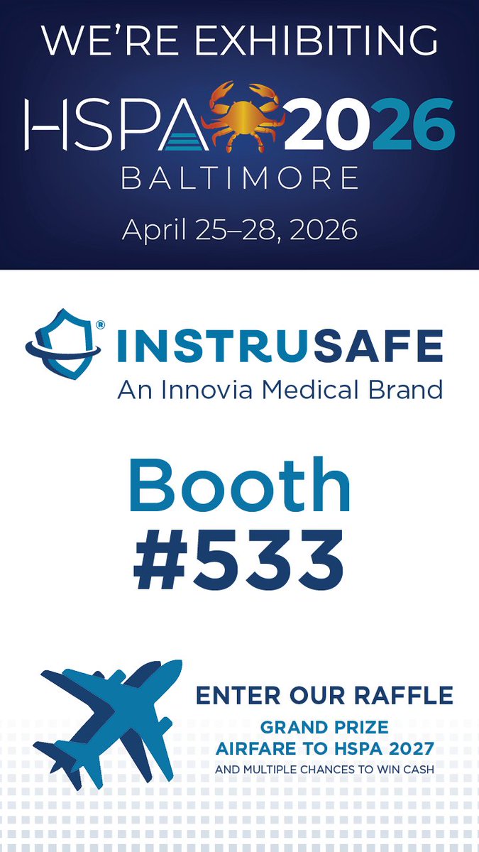 InstruSafe's tweet photo. We are excited to exhibit at #HSPA2026! Visit us at Booth #533 and discuss how #InstruSafe could work for you and to enter our raffle.

#SterileProcessing #SPD https://t.co/sZbZhGaqvA