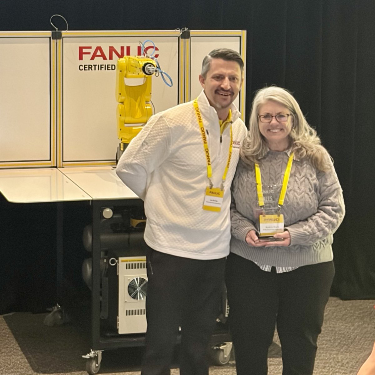 AidexTechEd's tweet photo. Big congratulations to Suzanne and Justin on receiving the Award of Excellence for their support of robotics and CNC education!

We had an incredible time at, @FANUCAmerica, reconnecting with friends and exploring the latest advancements in robotics, AI, and automation. https://t.co/6sGmDGcUFl