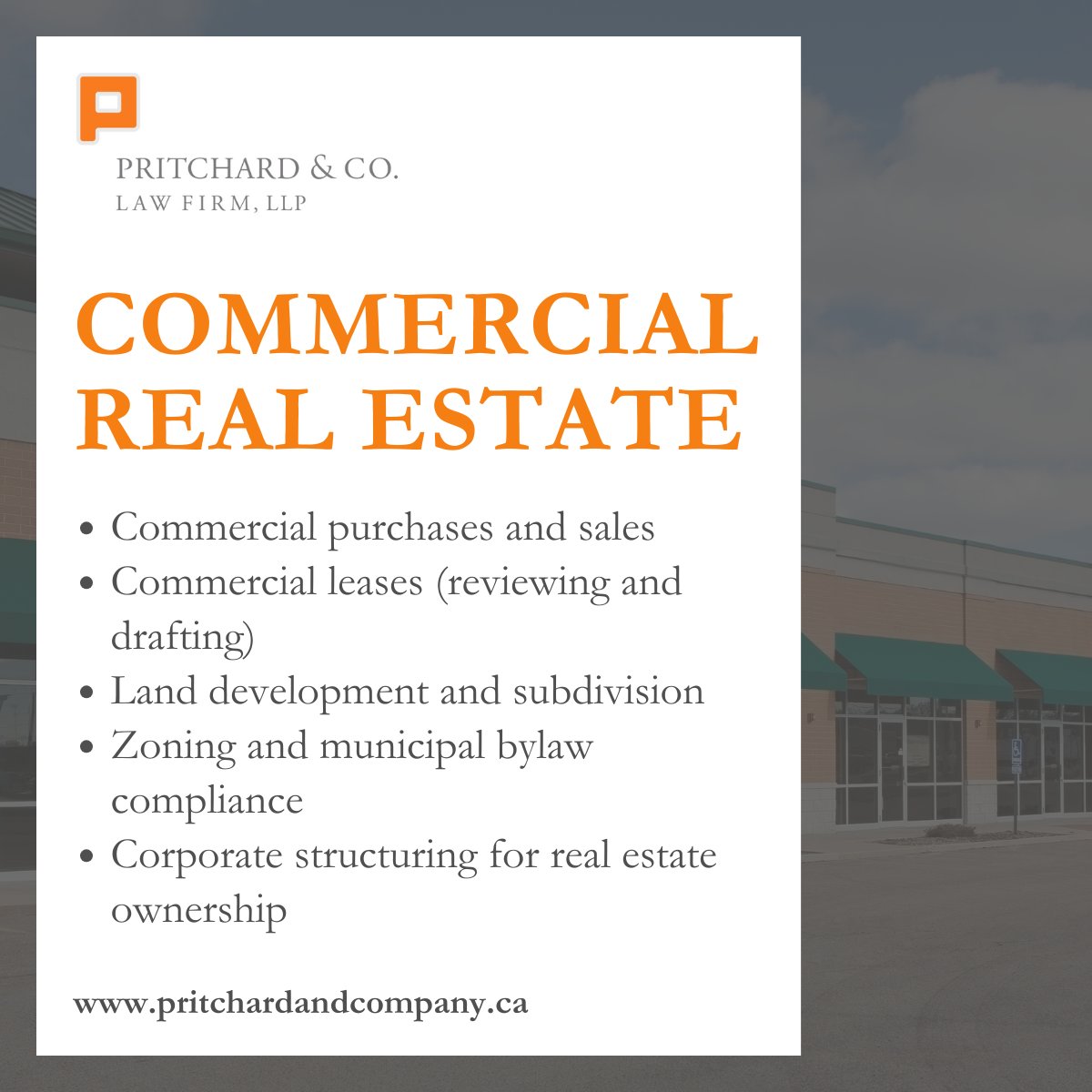 PCo_LLP's tweet photo. Commercial real estate involves more than buying and selling. From leases to zoning and development, the details matter. We help businesses and investors navigate every step with clarity.

(403) 527-4411
lawyers@pritchardandco.com

#CommercialRealEstate #MedicineHat #RealEstate https://t.co/A85S3sqHDM