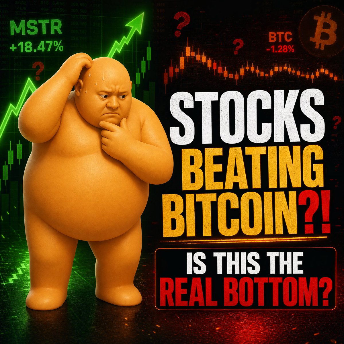 BigBackBitcoin's tweet photo. Crypto News: Stocks Beating Bitcoin?! Is This The REAL Bottom? #cointelegraph #bitcoin https://t.co/ifr9nZyxEm
