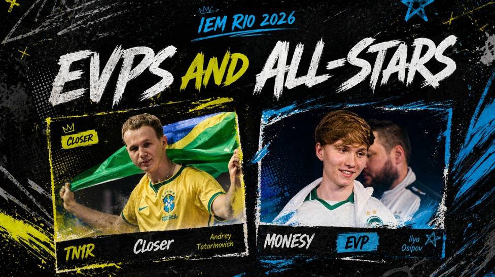 IEM Rio 2026 All-Stars &amp; EVPs revealed 🌟🔥

Top performers recognized for standout impact and consistency.
Mix of veterans and breakout stars dominated the stage.
Elite talent shaping the scene 👀

#CS2 #IEMRio #Esports