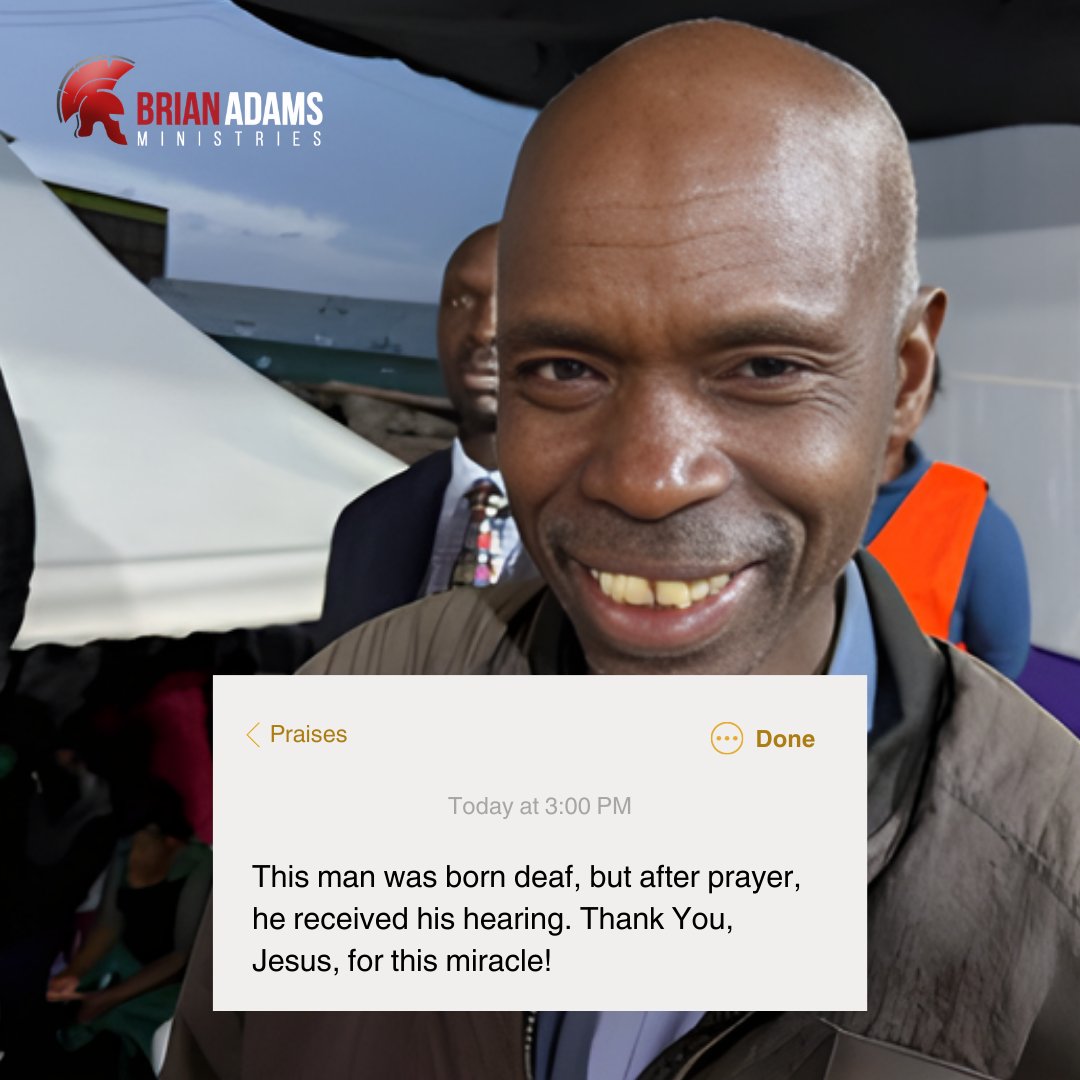 DrBrianAdams's tweet image. Praise God for His miraculous power! This man was born deaf and received his hearing after prayer.

Nothing is impossible for our God.

#GodsMiracle #FaithInAction #HealingInJesusName #TrustGod #MiraclesHappen #GodsGlory