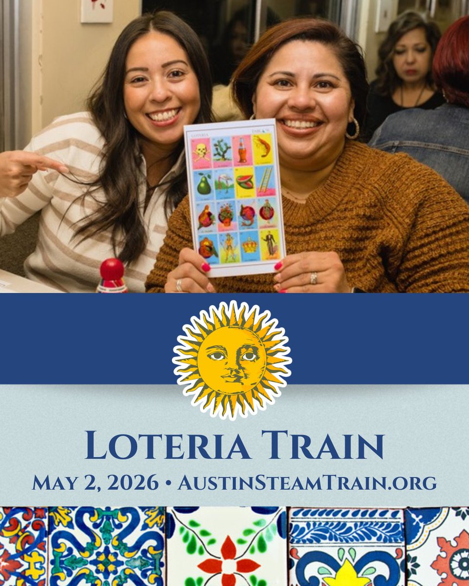 AustinSteam's tweet image. That $300 Grand Prize could be yours!👀🐓

Margaritas, Loteria, and a vintage train—what more could you want?🍹Win prizes &amp;amp; ride the rails for a one-of-a-kind night out!

Tickets at: austinsteamtrain.org/loteria-train/
 
#LoteriaTrain #Loteria #Train #HillCountryFlyer #austinsteamtrain