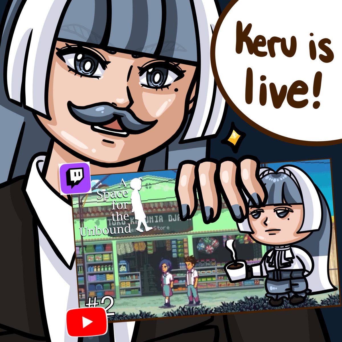 KeruConPolvoron's tweet photo. Hi hello everyone! Wanna watch this average hooman being, definitely not a bird, try to understand a space for the unbound? 🐦
Come and join me as I’m now live on Twitch!
https://t.co/upxCkRJohz
#pngtuber #Vtuber #VtuberEN #aspacefortheunbound https://t.co/S20n8EEDXb