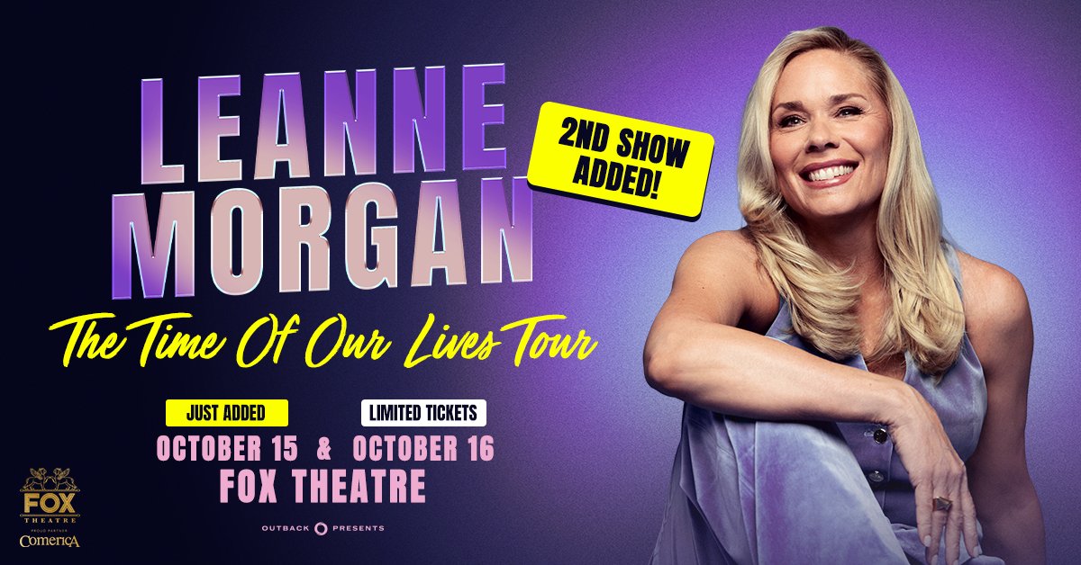 FoxTheatreDet's tweet photo. ON SALE NOW 🚨 Don't miss @LeanneComedy at #TheFox on October 15 &amp; 16!

Get tickets today 🎟️ https://t.co/ATlQ5ZMs1S https://t.co/t1W5goMz4B