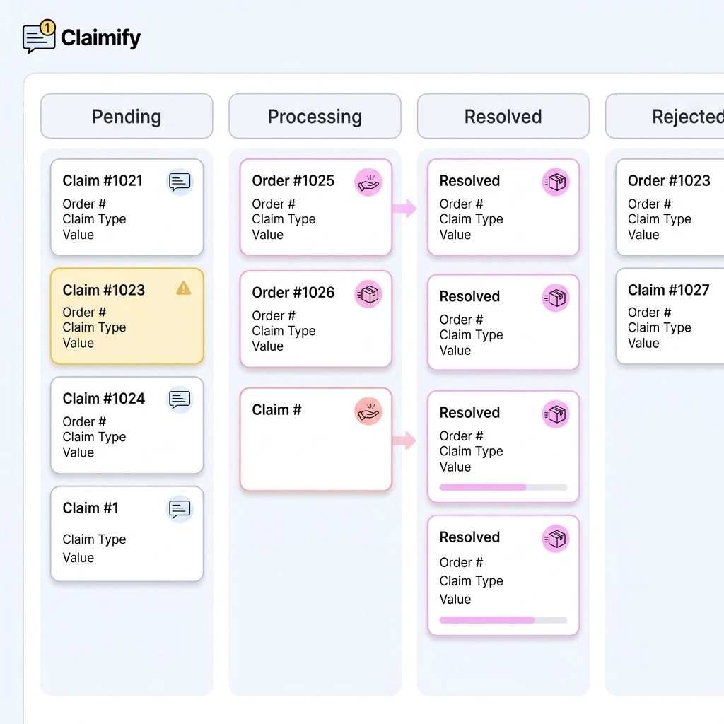 XCOAgency's tweet image. Pending status is where claims go to die. 💀 Don't let backlog frustrate your customers. Use Claimify to breeze through Processing, Resolved, and Archived. Keep your Kanban moving! ⚡️

apps.shopify.com/claimify

#Shopify #Claims #Ecommerce #SaaS