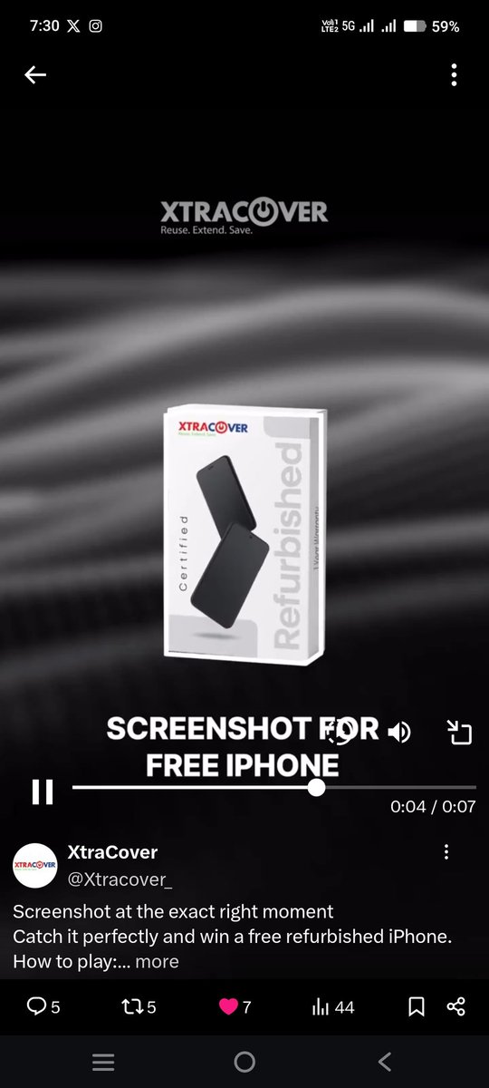 Syed_Nabi23's tweet photo. @Xtracover_ Challenge accepted 🤗 
#screenshotchallenge #winiphone #refurbishediphone #XtraCover 
Tag- @SmartAnand07 @Athiraa_B @kumarpankaj2631 @GODBLES321 @CheboluVasantha https://t.co/5y6zxRiTGl