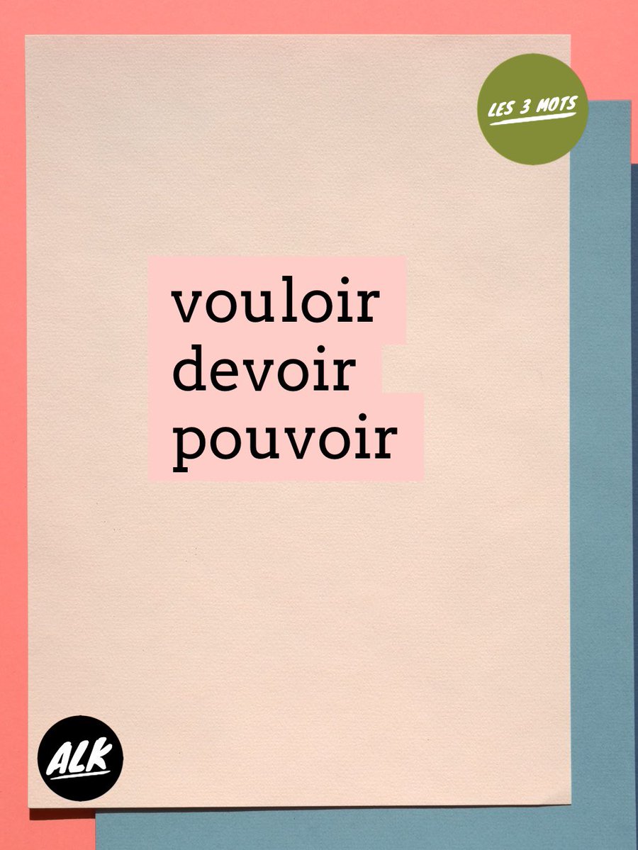 alk_info's tweet image. Les 3 mots 

Voici trois mots à utiliser pour construire une phrase. Vous avez carte blanche.

Here are three words you have to use to build a sentence. You have carte blanche.

#learnFrenchwithArnaud #create #practice