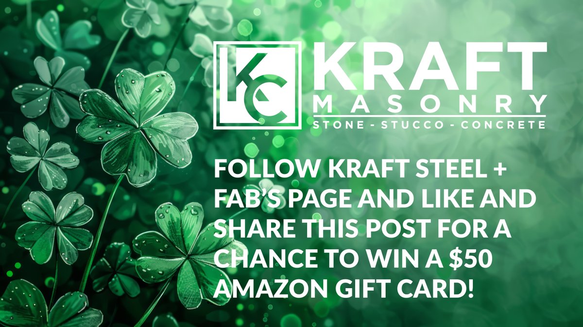 Don't forget to follow Kraft Masonry's page and like and share this post for a chance to win our latest giveaway. The winner will be announced once we hit 1,000 followers. Good luck! #giveaway