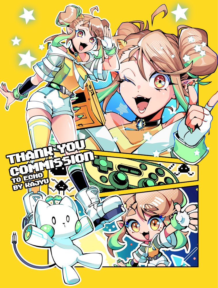I had the pleasure of drawing a cheerful and energetic alien VTuber!🍈
The design is so cute!💚
#dECHOration