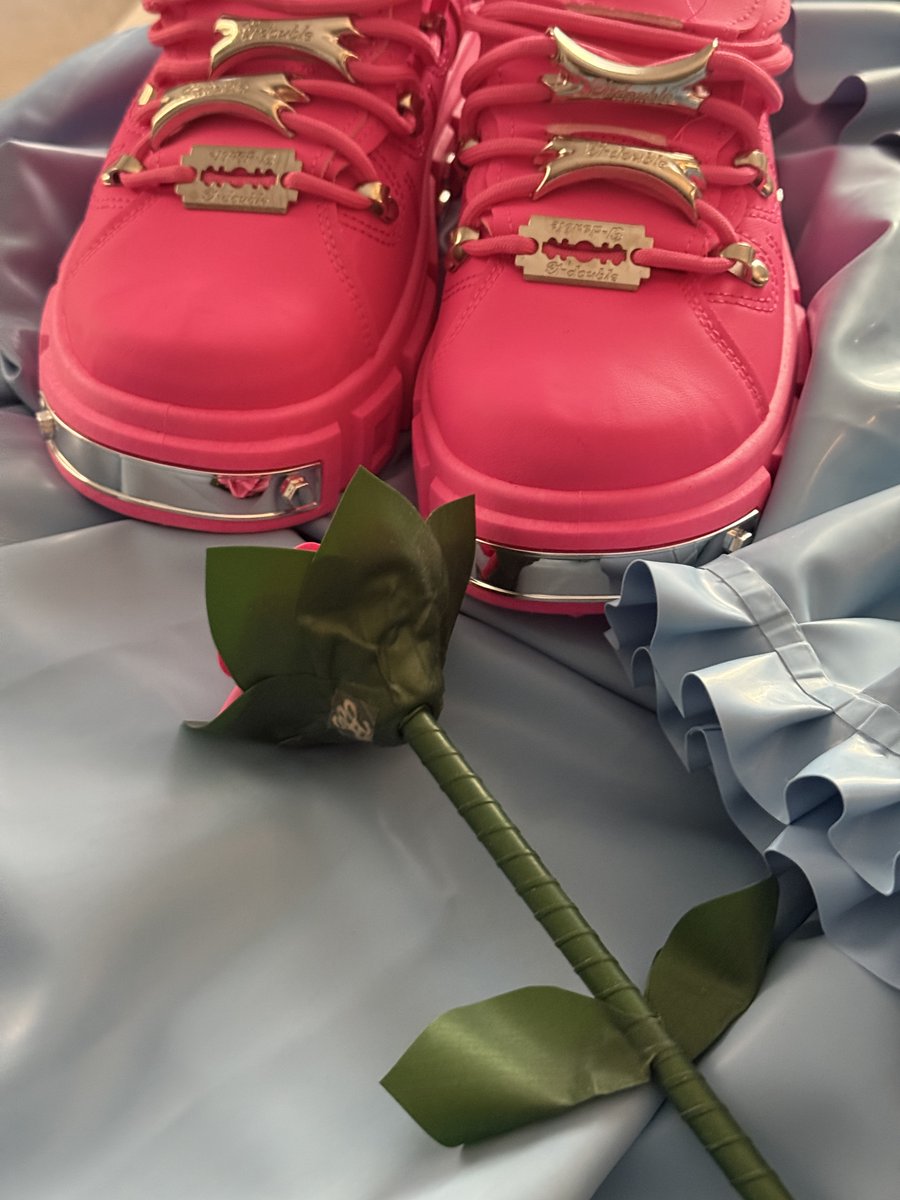 mochigaki_kig's tweet image. she arrived. so did the shoes. 🌹🩷🖤 #mochigaki #kigurumi #altfashion