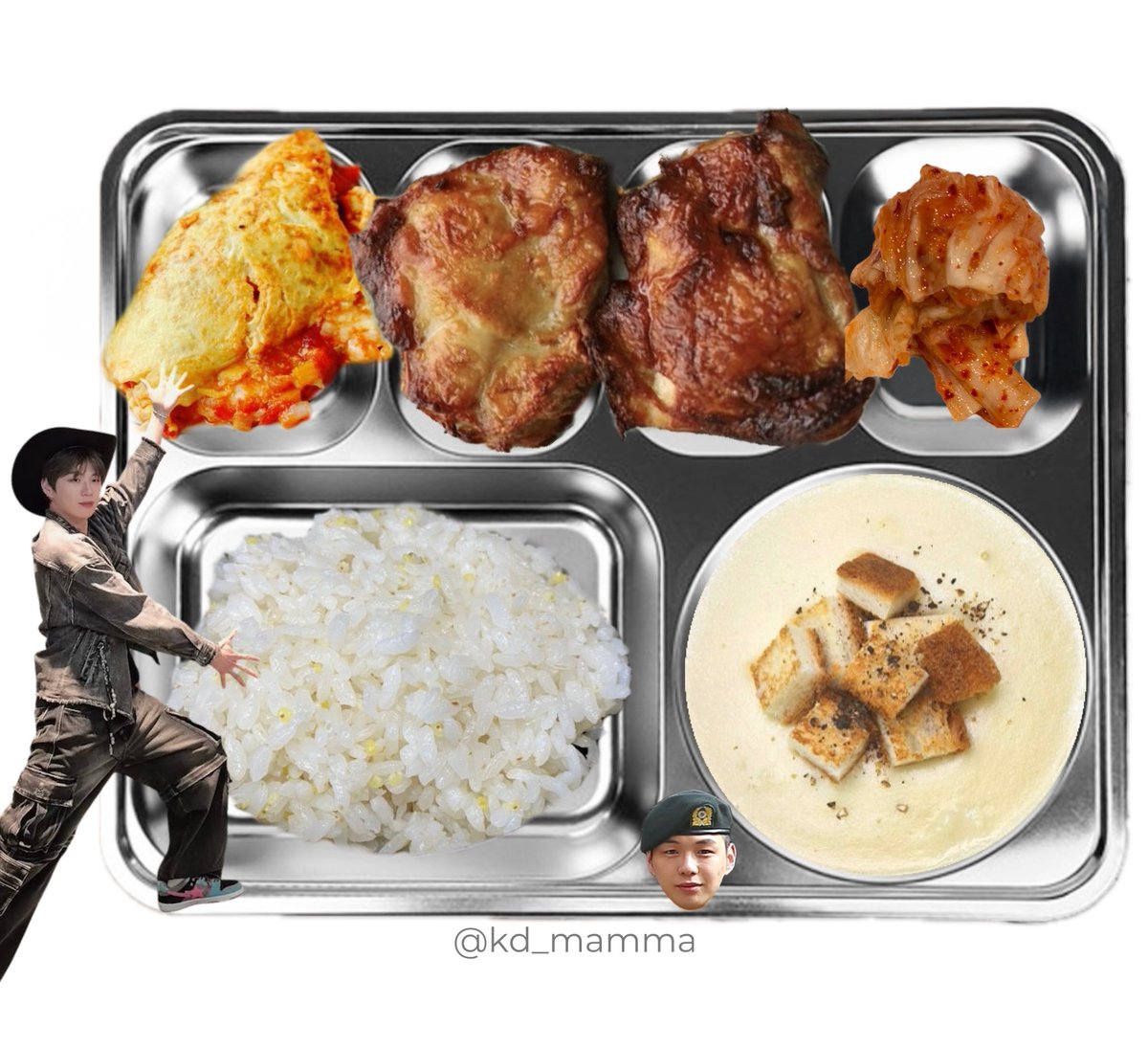 〔 2026년 4월 25일 조식 〕 
밥
치킨스테이크
피자오믈렛
포테이토크림스프
배추김치
   ᑎ__ᑎ      ᐱ__ᐱ     ᕱ__ᕱ
   (˶.•o•˶)    ( .•ω• )    ( .•⤚• )
ଘ(ა 🍕 )    (ა     ૮)｡   (      ٩)੭