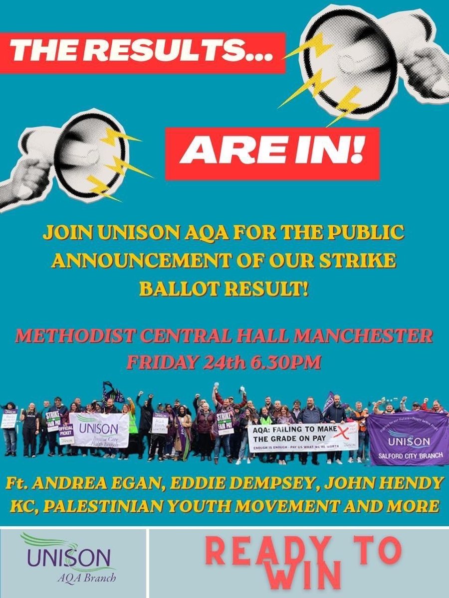 UNISONAQA's tweet image. 👀

eventbrite.com/e/ready-to-str…

#strike #workersrights #solidarity #fairpay #readytostrike