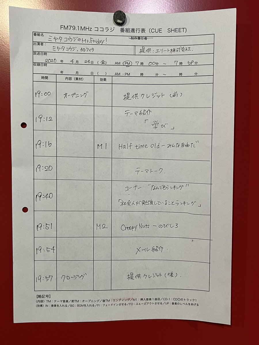 miyata696's tweet image. ミヤタコウジのMr. Friday🎙️⚡️
20260424 Playlist
📧テーマ《学び》

#HalftimeOld - みんな自由だ

#CreepyNuts - のびしろ

今月も番組やTwitterにお付き合いいただきありがとうございました😄✨よい週末をお過ごしください🌷🐝