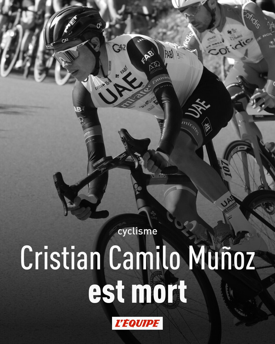 Victime d'une lourde chute sur le Tour du Jura la semaine dernière, le coureur colombien Cristian Camilo Munoz est mort ce vendredi à l'âge de 30 ans, ont rapporté plusieurs médias colombiens. l.lequipe.fr/fFr