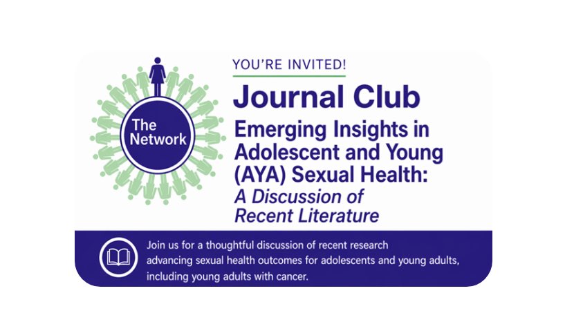 Florez_Lab's tweet photo. The Scientific Network on Female Sexual Health & Cancer presents a Journal Club for AYA Cancer Awareness Month.
Highlighting sexual & reproductive health challenges in AYAs (15–39) with cancer.
📅 May 26, 2026
🕖 7 PM EST
📍 Zoom
🔗 Register- https://t.co/AGHQiCOuWC
#AYACancer https://t.co/PklSIVm48m