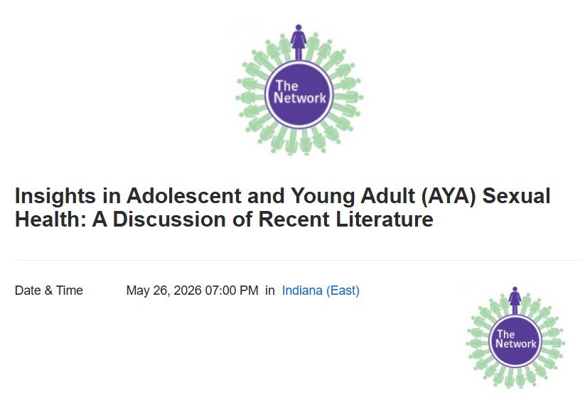 Florez_Lab's tweet photo. The Scientific Network on Female Sexual Health & Cancer presents a Journal Club for AYA Cancer Awareness Month.
Highlighting sexual & reproductive health challenges in AYAs (15–39) with cancer.
📅 May 26, 2026
🕖 7 PM EST
📍 Zoom
🔗 Register- https://t.co/AGHQiCOuWC
#AYACancer https://t.co/PklSIVm48m