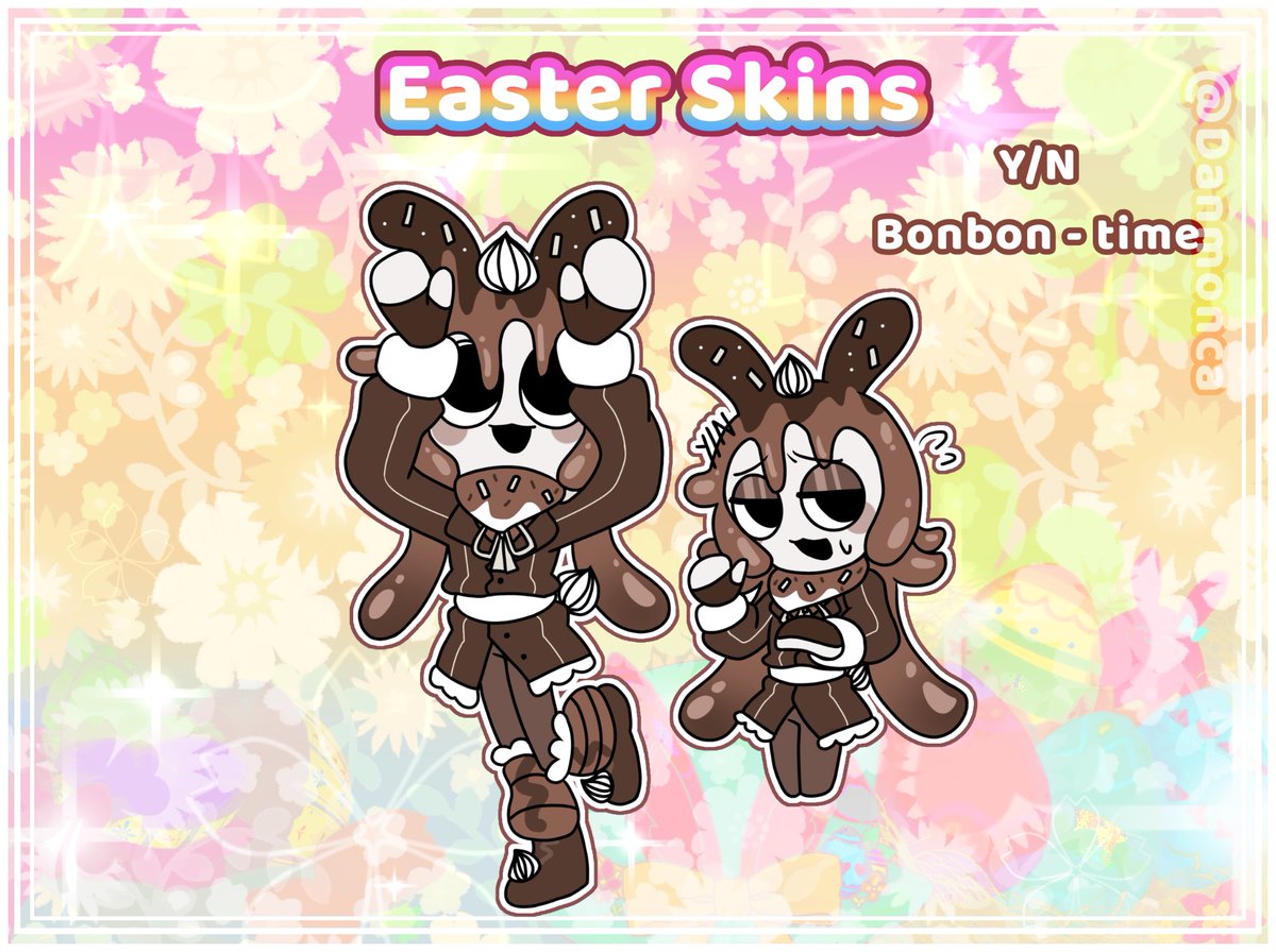 Danmonca7's tweet image. My some Ocs in Easter skins🐰🌸🍫

#dandysworld #dandysworldoc #easter