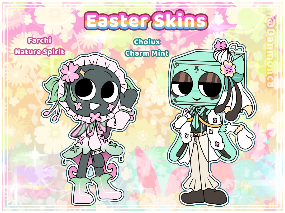 Danmonca7's tweet image. My some Ocs in Easter skins🐰🌸🍫

#dandysworld #dandysworldoc #easter