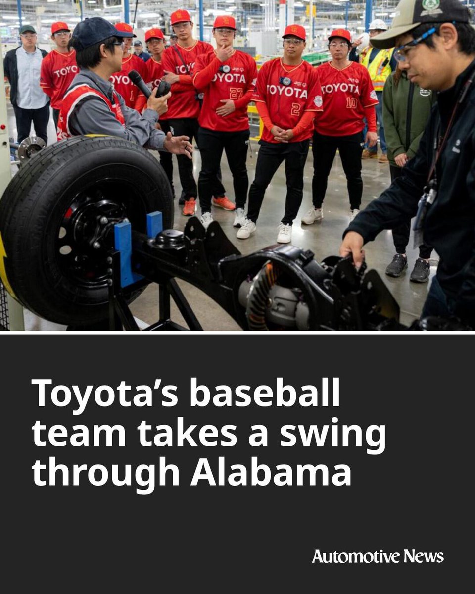 Automotive_News's tweet image. The Toyota Red Cruisers became the first Japanese industrial league team to play a U.S. exhibition, visiting Alabama for a series of games and a tour of the automaker’s Huntsville engine plant.

#Toyota #ToyotaRedCruisers #automotive #autoindustry