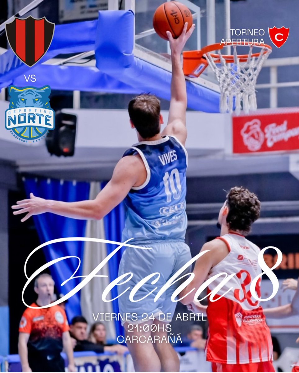 CADNORTE's tweet photo. 🏀 Asoc Cañadense - fecha 8
🗓️ Viernes 24 - 21.00hs
🗺️ Carcarañá 
🆚 C. A. Carcarañá 

#VamosNorte https://t.co/WJjVQnzSex