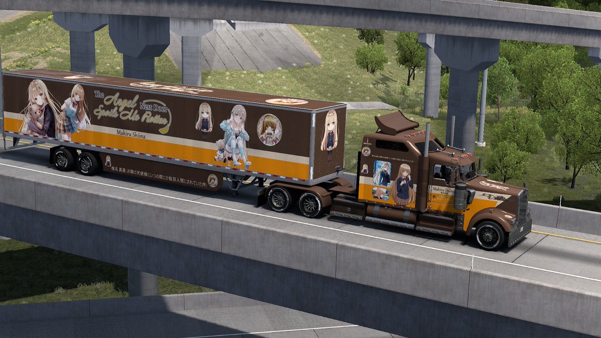 KiritoTrucker's tweet image. @SCSsoftware 
#AmericanTruckSimulator 
#ATS 
#Kenworth 
#W900L 
#itasha 
#お隣の天使様にいつの間にか駄目人間にされていた件
#OtonarinoTenshisama
#椎名真昼
#BestCommunityEver