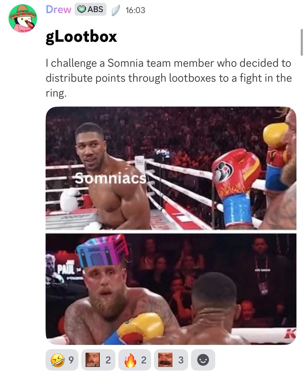 dreweth's tweet photo. That’s my official challenge to whoever is adjusting points in lootboxes in the last days of Season 5.

The last few days are outweighing the points Somniacs worked for over the past 8 months together.

Someone gets 200 points, someone else gets 1k. 

How does that make sense? https://t.co/cXfnWHG49n