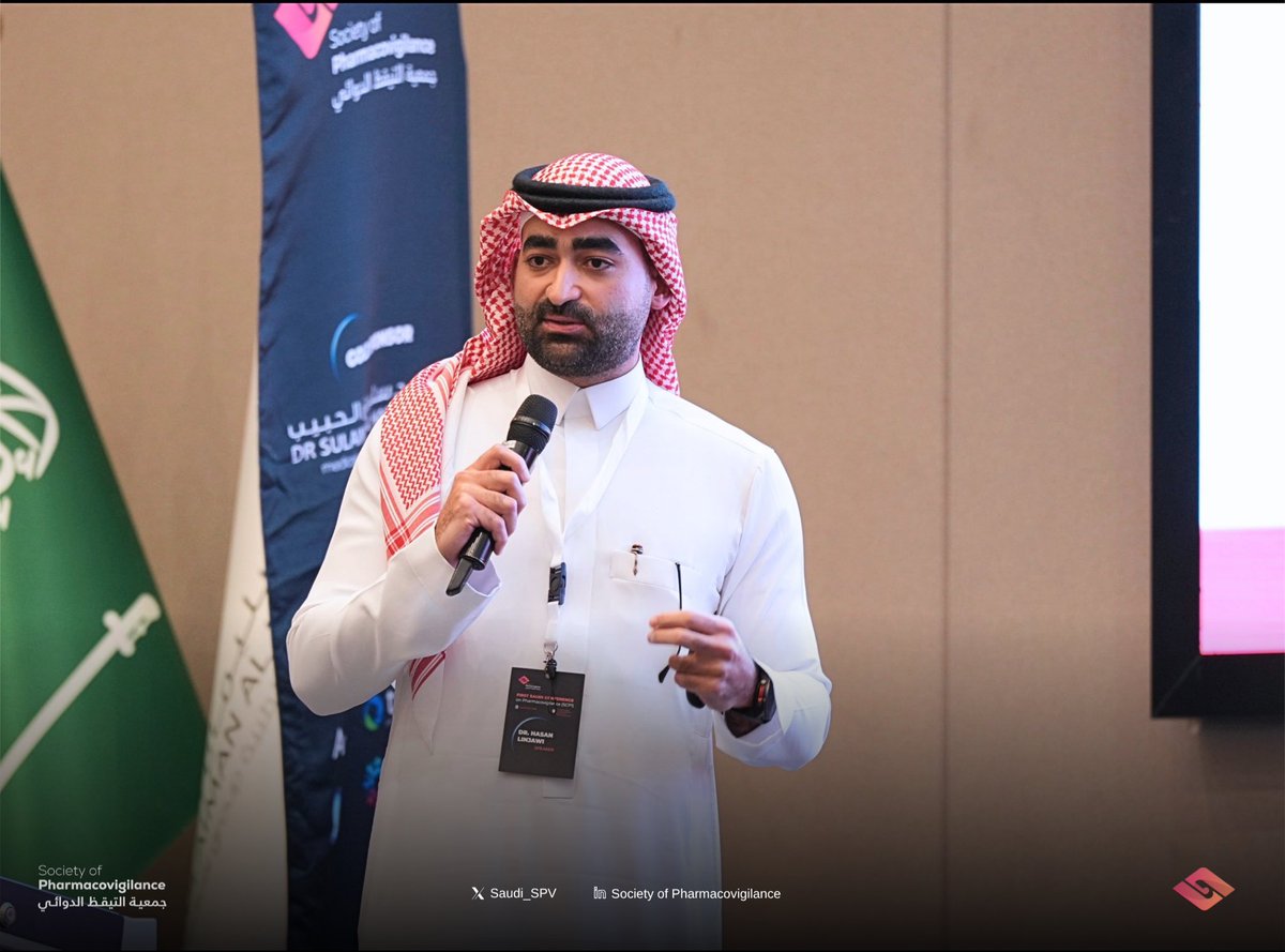Saudi_SPV's tweet image. We are honored to host Dr. Hasan Linjawi, the Regional Pharmacovigilance #Lead for the Middle East &amp;amp; North Africa (#MENA) region 🌍 
presenting: “How to establish effective PV units in pharmaceutical companies and hospitals.
#SPV2026