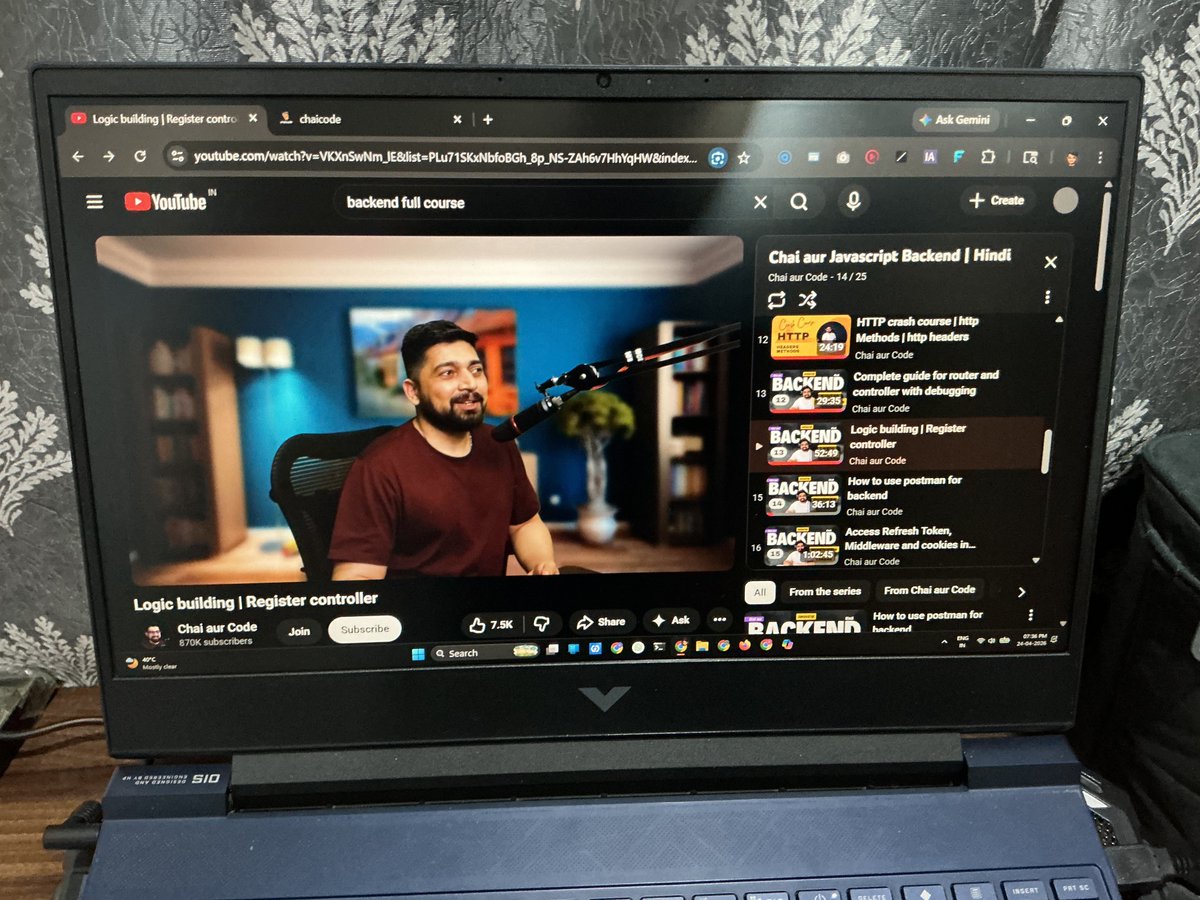 vickyxcodes's tweet image. Chai aur Backend - 𝗗𝗮𝘆 14

𝗟𝗲𝗮𝗿𝗻𝗶𝗻𝗴𝘀:
- register controller
- that includes some validations
- upload files using multer
- upload files to cloudinary
- Some debugging

Notes attached👇

@nirudhuuu #chaicode #backend #webdev #cohort