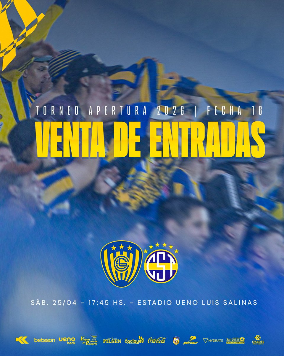 SpLuquenOficial's tweet photo. 🎟️ ¡Entradas disponibles!

Socios: canje en la web oficial
https://t.co/kCvV8G0YGE

Público: compra online habilitada
https://t.co/lL1y9iofIZ 

💙💛¡𝗝𝘂𝗻𝘁𝗼𝘀, 𝗺á𝘀 𝗳𝘂𝗲𝗿𝘁𝗲𝘀 𝗾𝘂𝗲 𝗻𝘂𝗻𝗰𝗮! https://t.co/tGQkwtJkGe