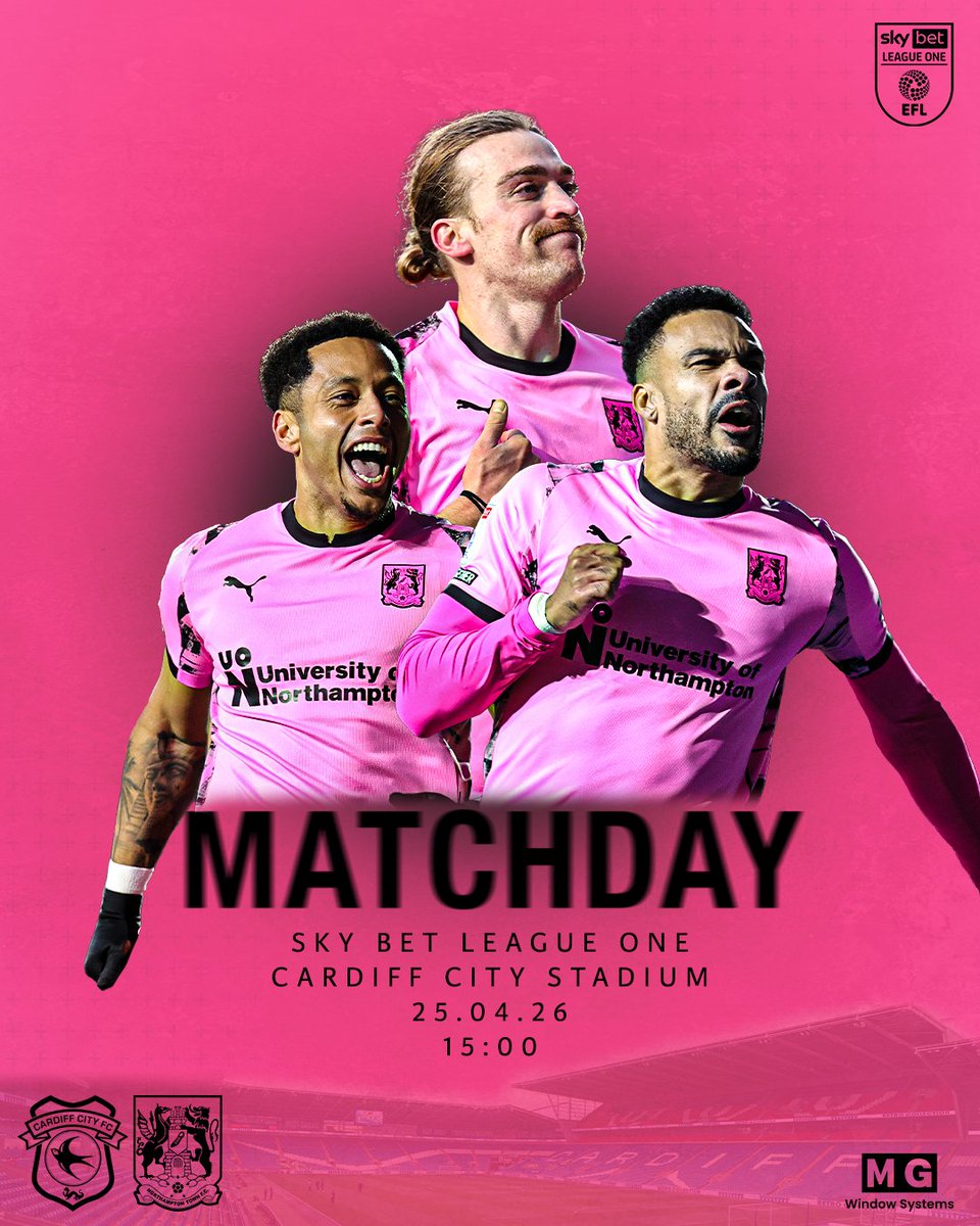🩷 Matchday!

We travel to Cardiff City for Pink Day backed by over 800 Cobblers fans for our final away game of the season this afternoon! 👊

#ShoeArmy 👞