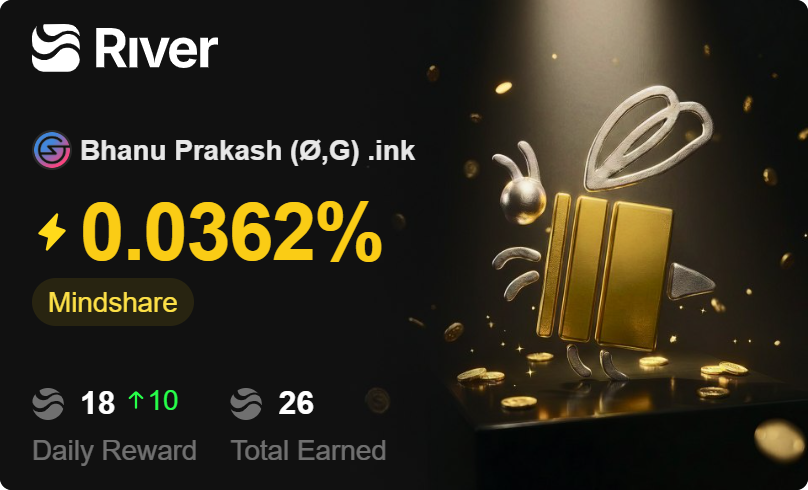 bhanu_prakash29's tweet photo. Boosting my mindshare and earning rewards on @River4Fun β‘οΈ #rivertoken #river #hype #real https://t.co/ylFrgPCcCy
