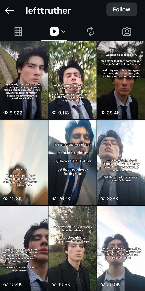 turtlefrogs's tweet photo. @realwow_mao this dude on instagram who just posts short sentences over videos of him facemogging https://t.co/V6obYOtsP2