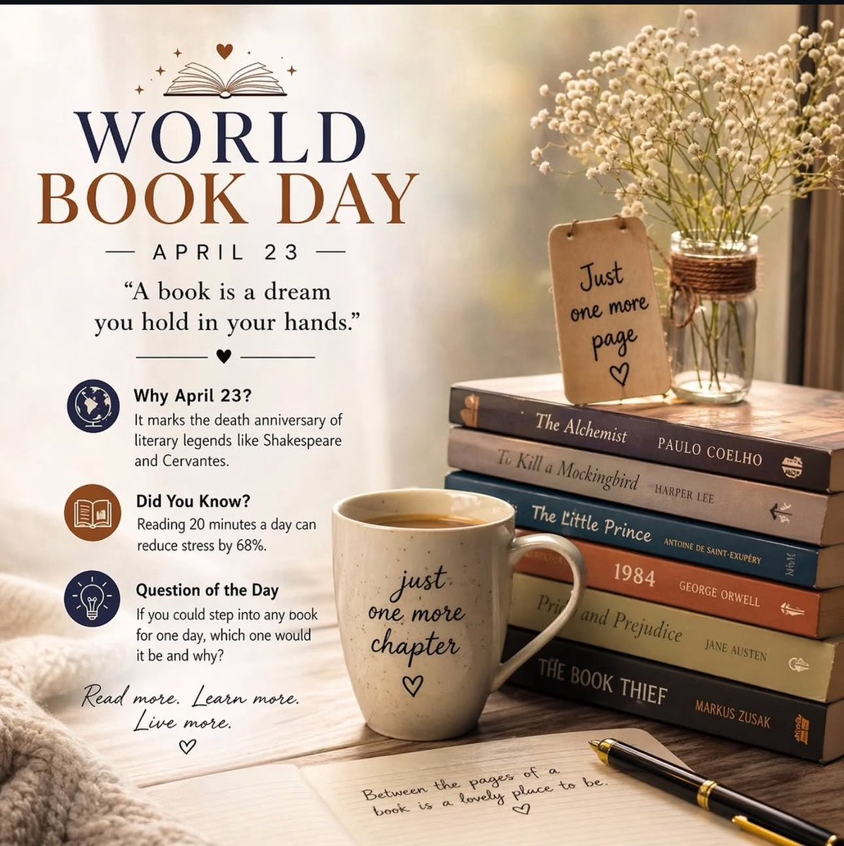 GomathiRao's tweet photo. From pages to perspectives—right books 
transform. Forever in love with reading. 📚
#WorldBookDay https://t.co/7rkLeCwsoS