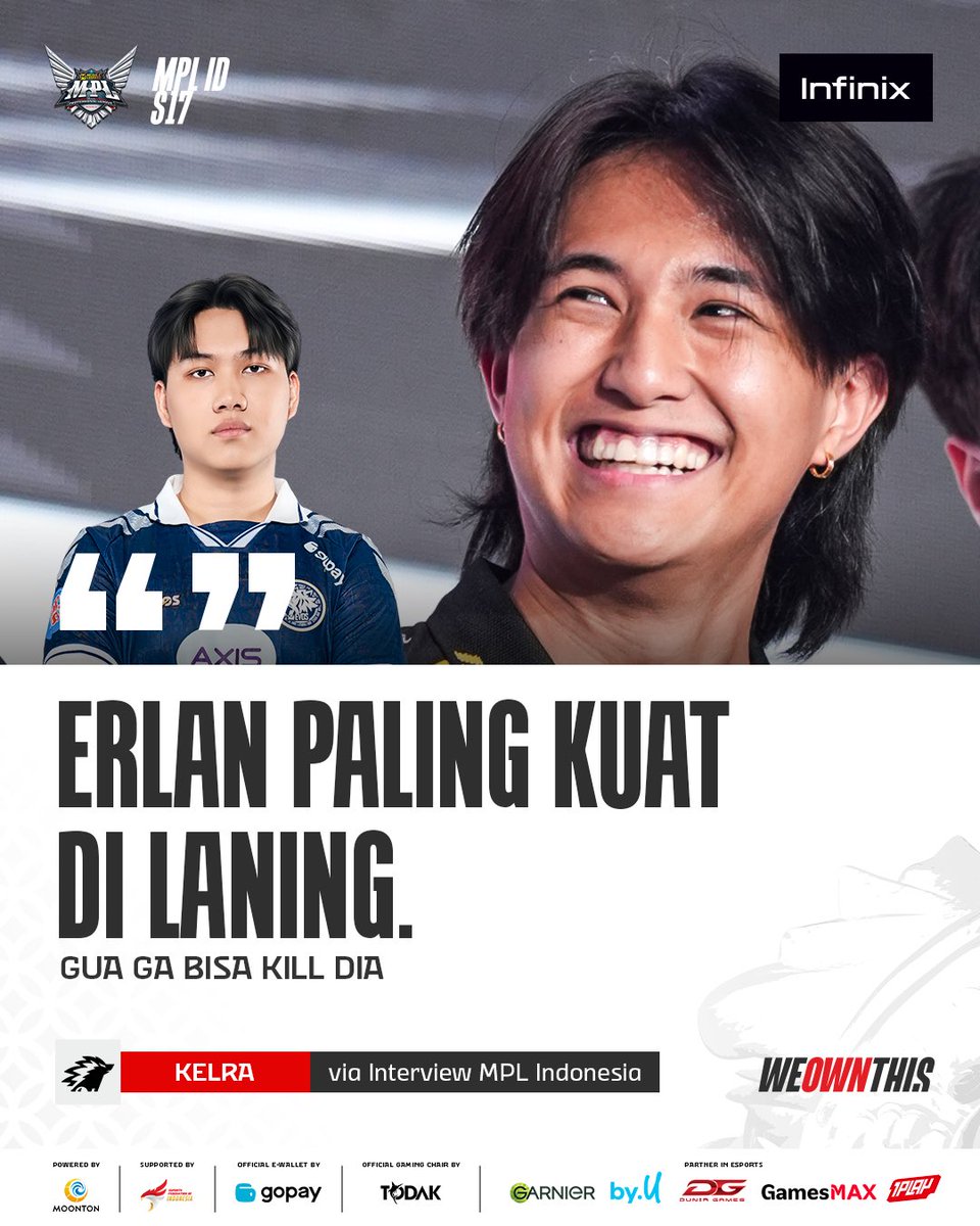 mplidofficial's tweet photo. King Erlan sudah diakui Goldlane Standard cuy π₯
#QOTD #WeOwnThis #NiceGame #ONIC #KELRA ERLAN https://t.co/o5gEaE1mik