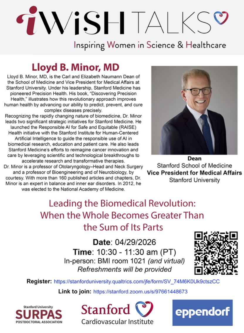 atvbwlc's tweet image. Do not Miss: 🚨 iWiSH Talks | Apr 29, 10:30 AM PT
Join us for an inspiring Q&amp;amp;A with Lloyd B. Minor, MD, Dean of Stanford School of Medicine, on leadership &amp;amp; career paths in science and medicine. 🫀

🔗 stanford.zoom.us/s/97661448673

#iWiSHTalks #WomenInScience #ATVB #WomensLeadership