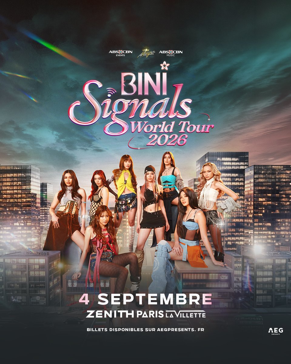 ⬇️ ANNONCE -  BINI ⬇️

BINI annonce un concert exceptionnel au Zénith Paris - La Villette le 4 septembre prochain.

📅 vendredi 4 septembre 2026
🎟  En vente le 15 mai à 10h
➡️ tinyurl.com/bini-zenithpar…

✨ Produit par AEG