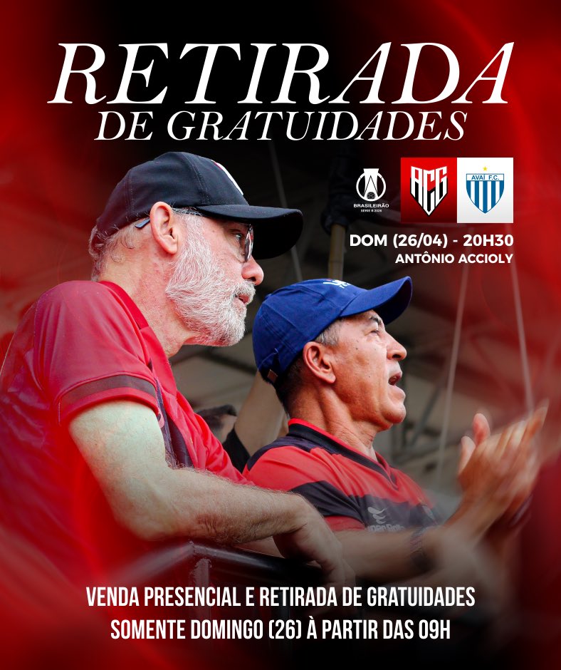🇹🇹🔥ATLÉTICO GOIANIENSE X Avaí - VENDA DE INGRESSOS!!!🎫

📱💻A venda on-line de ingressos para o jogo Atlético x Avaí pelo Brasileiro Série B, no domingo às 20:30, já foi iniciada. 40 reais a inteira, 20 reais a meia, com a camisa do Dragão.

Aproveite pra garantir seu ingresso