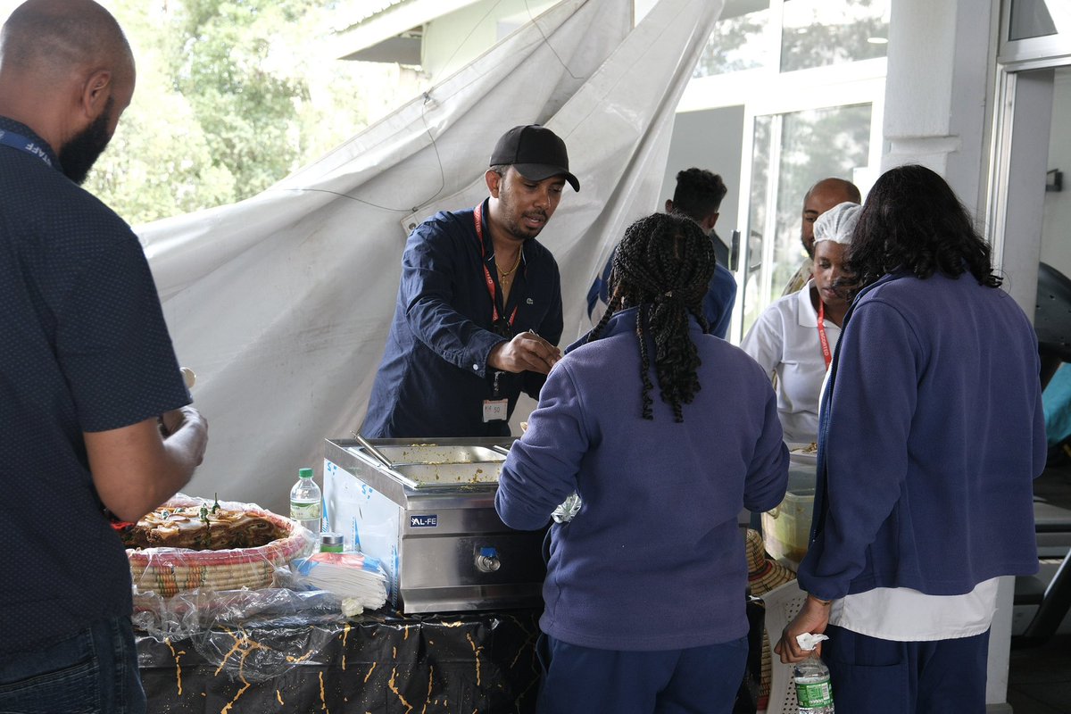 LukeBullock's tweet photo. (Belated) melkam Fasika!

It was wonderful to celebrate Fasika and Dagmatesnaye with friends and colleagues at @UKinEthiopia this week.

Culture unites, and what better way to come together than over doro wot and bunna! https://t.co/K9NF9nAQDL