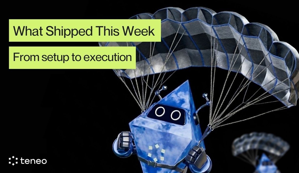 Teneo Protocol isn't just shipping updates; we’re sharpening the entire stack.

From CLI setup guides to intent-based agent routing, friction is getting lower.

Here’s what went live this week. 👇