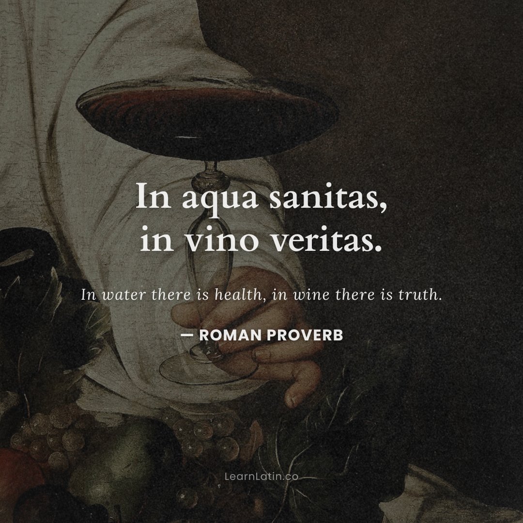 latinedisce's tweet photo. In aqua sanitas, in vino veritas — “In water there is health, in wine there is truth.” https://t.co/wSUtkGqMp6