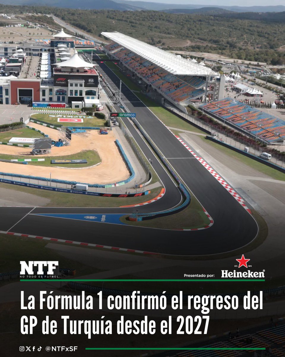 🏎️ TURQUÍA VUELVE A LA F1 🇹🇷🔥 La Fórmula 1 confirmó el regreso del GP  de Turquía desde 2027, con contrato asegurado hasta 2031. El circuito de  Istanbul Park volverá a ser